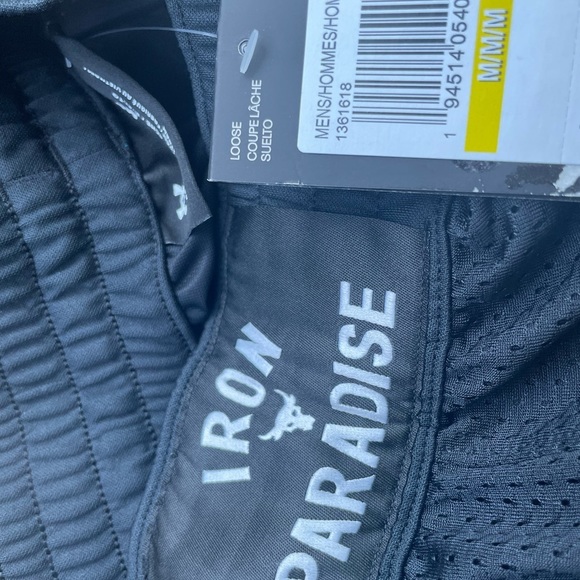 Under Armour Project Rock Iron Paradise Shorts Black Men's Sz  1361618-001 New - Picture 8 of 8